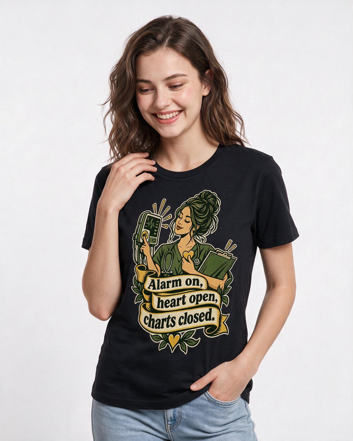 Nurse Black T-Shirt for Women – Nursing Life Graphic Tee product image 1