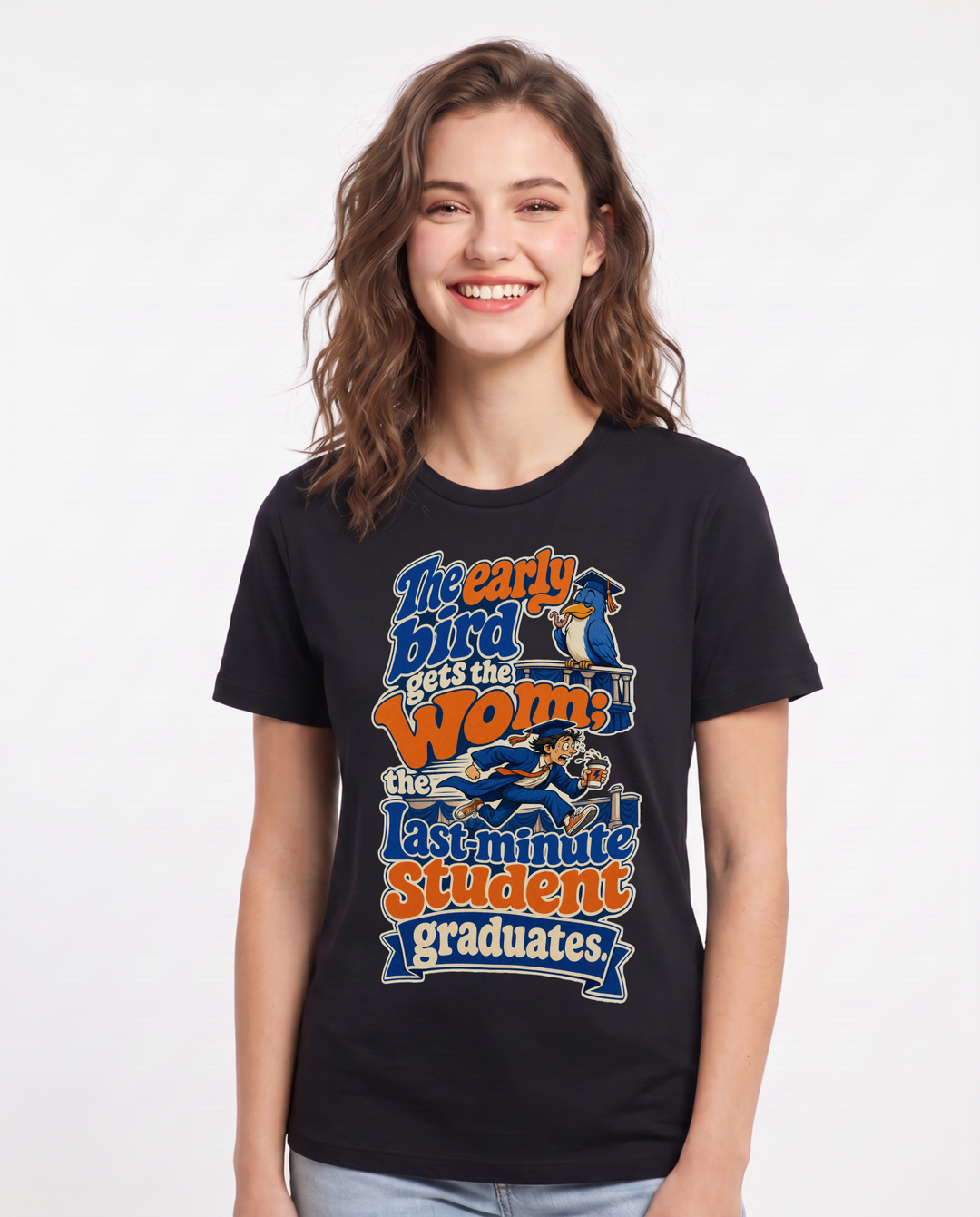 Graduation Black T-Shirt for Women – Everyday Expression Graphic Tee product image 3
