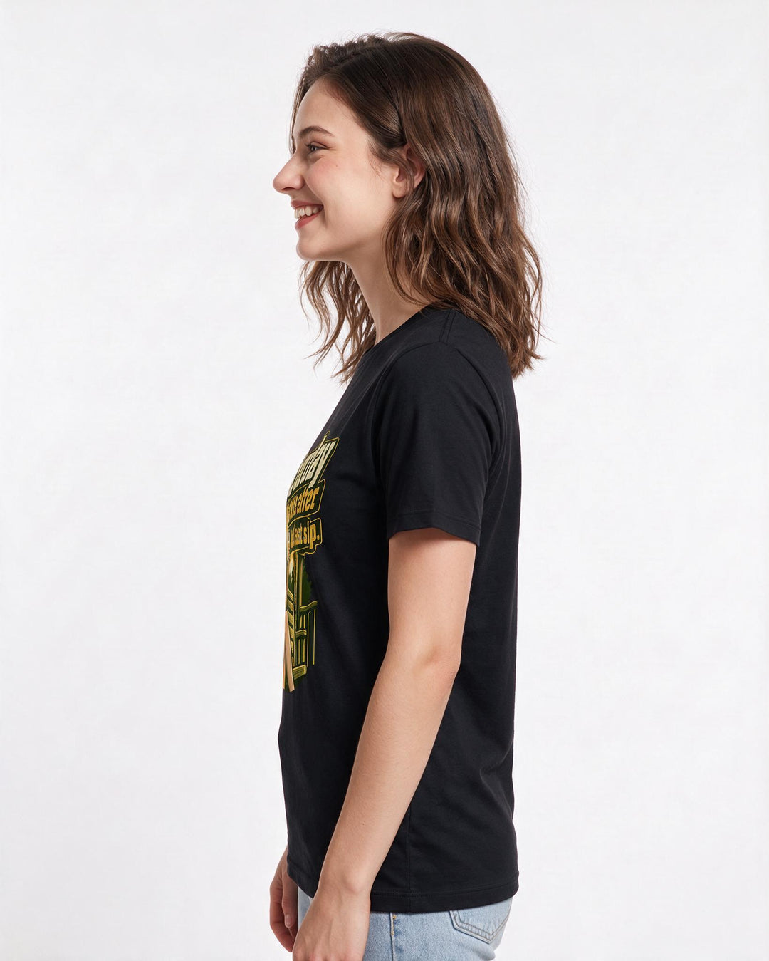 Beer Black T-Shirt for Women – Everyday Expression Graphic Tee product image 2
