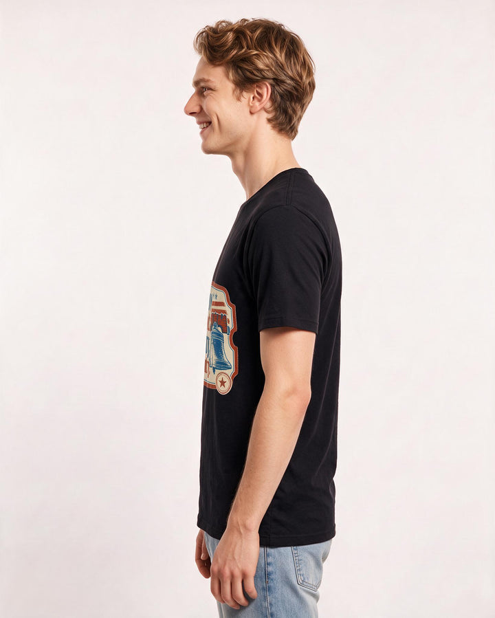 Graphic Men's Black T-Shirt - I serve my block, my city, my country. product image 2