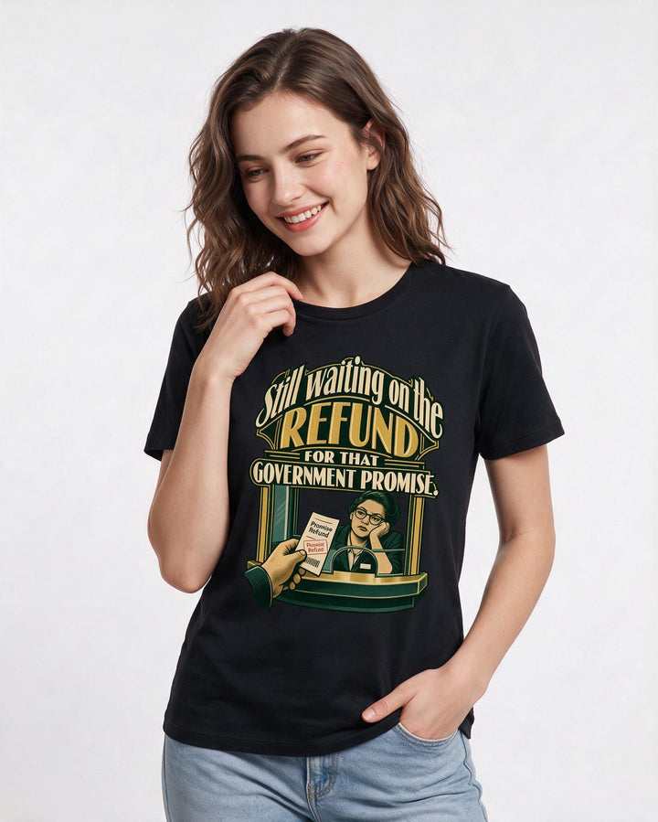 Political Statement Black T-Shirt for Women – Everyday Expression Graphic Tee product image 1