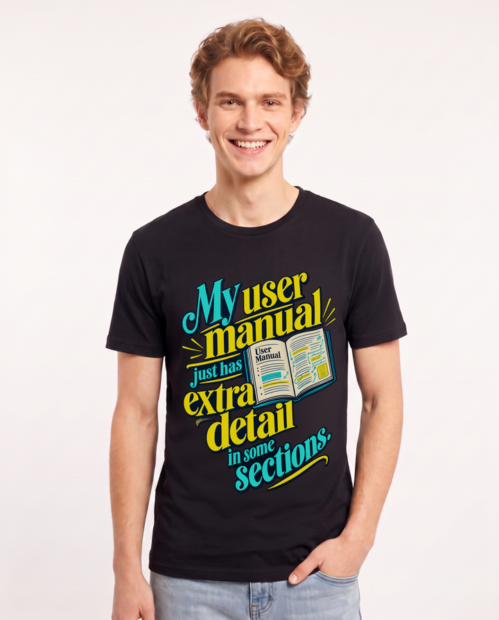 Neurodiversity Black T-Shirt for Men – Everyday Expression Graphic Tee product image 3