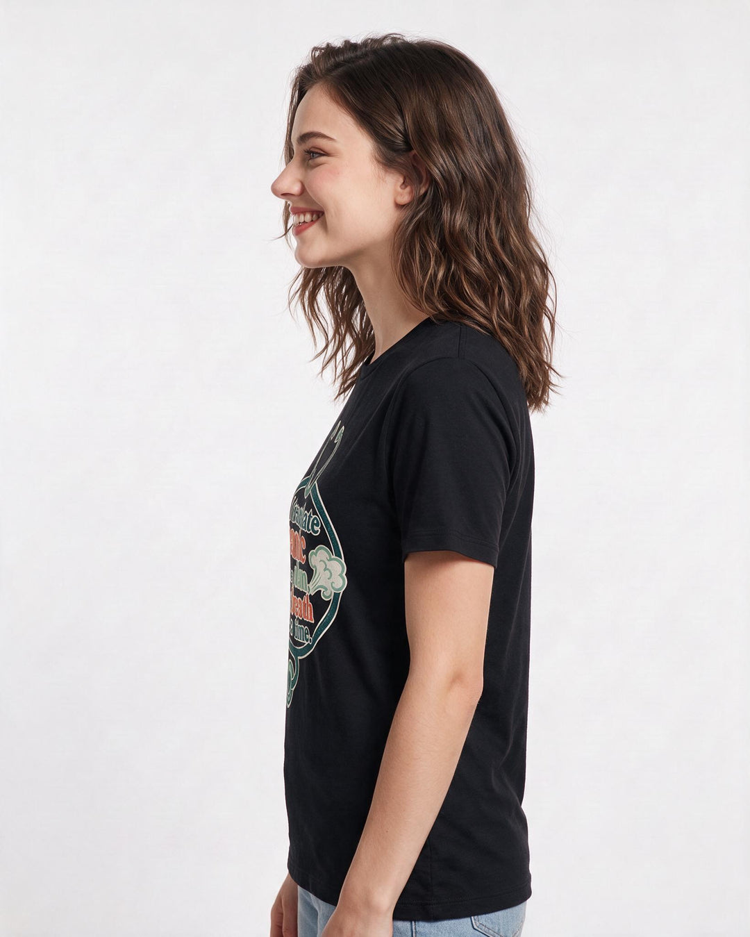 Nurse Women's Black T-Shirt – I translate panic into a plan, one product image 2