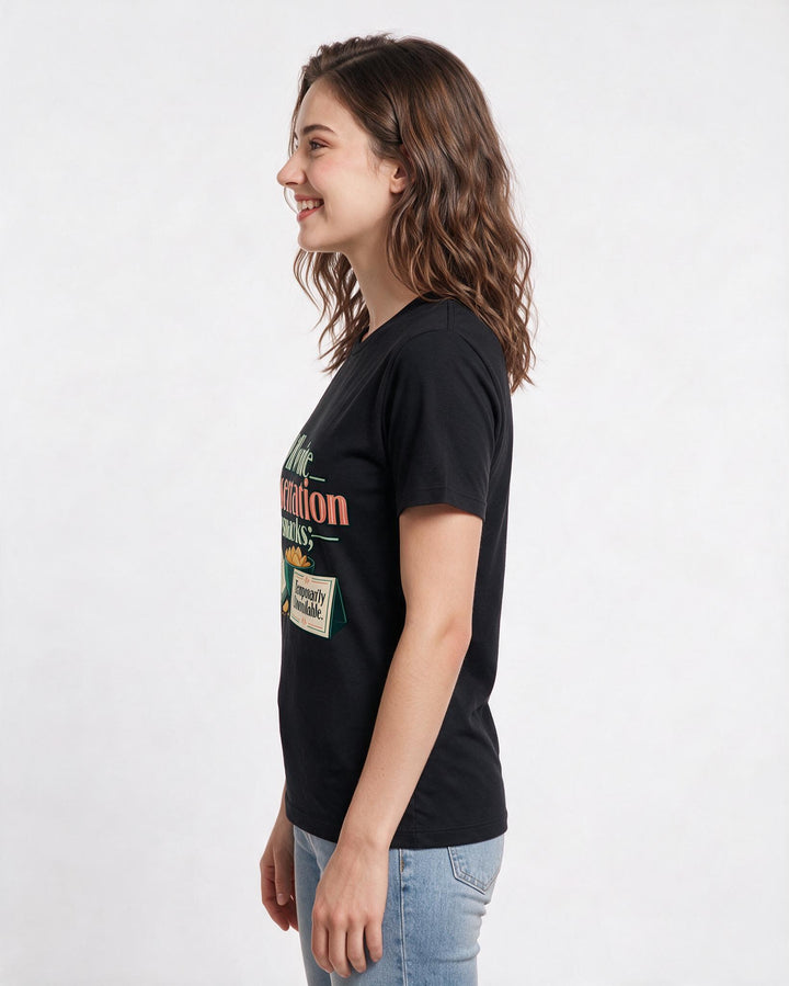 Graduation Black T-Shirt for Women – Everyday Expression Graphic Tee product image 2