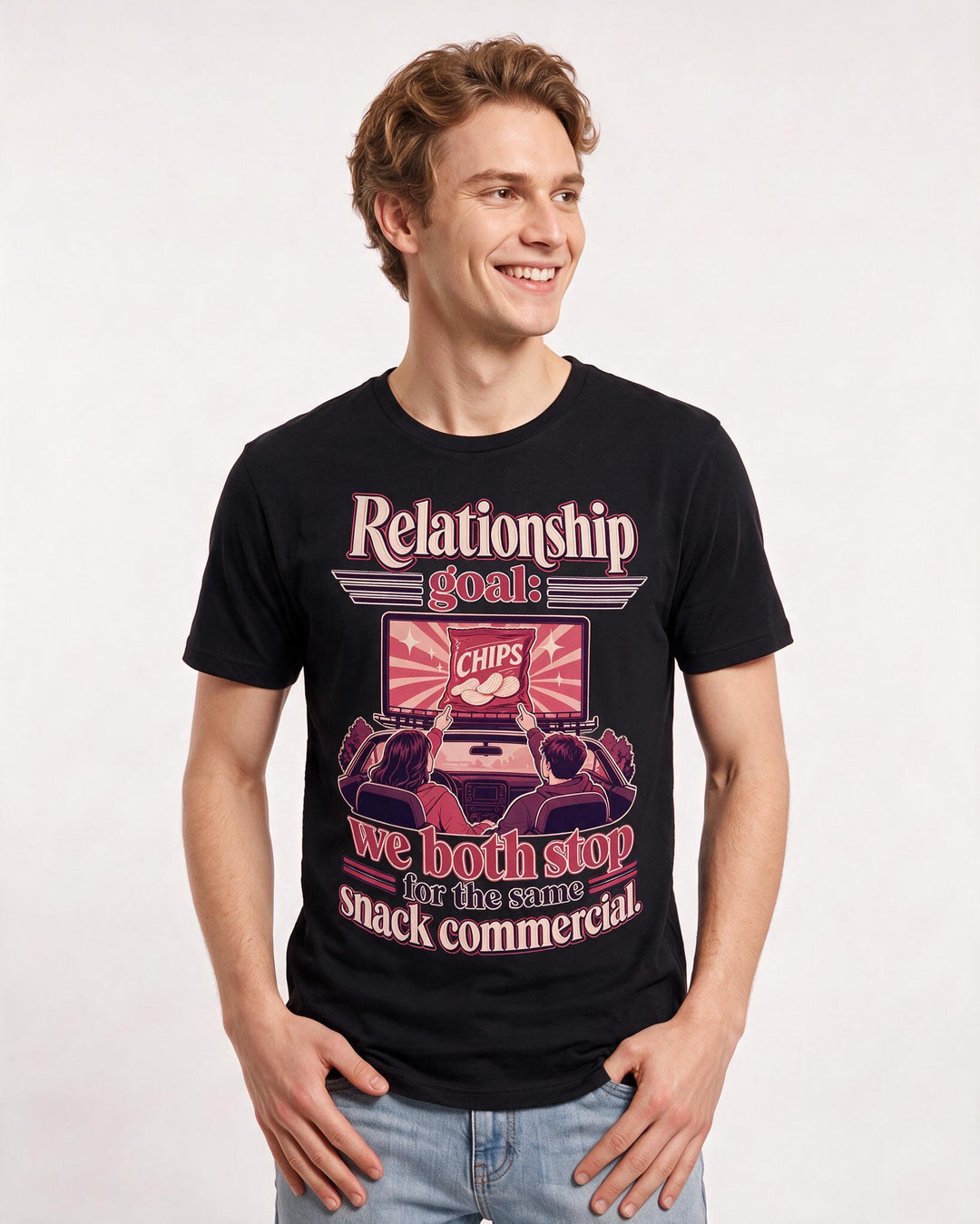 Couples Black T-Shirt for Men – Everyday Expression Graphic Tee product image 1
