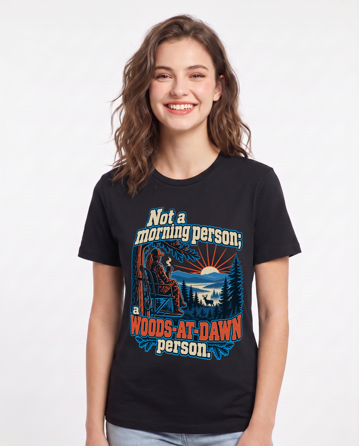 Hunting Black T-Shirt for Women – Everyday Expression Graphic Tee product image 3