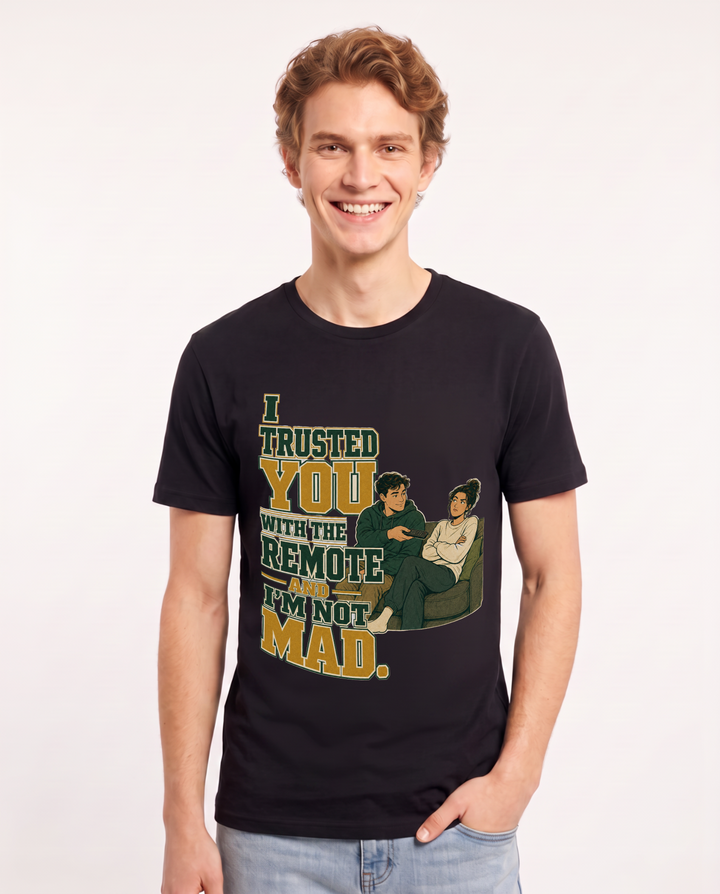 Couples Black T-Shirt for Men – Everyday Expression Graphic Tee product image 3