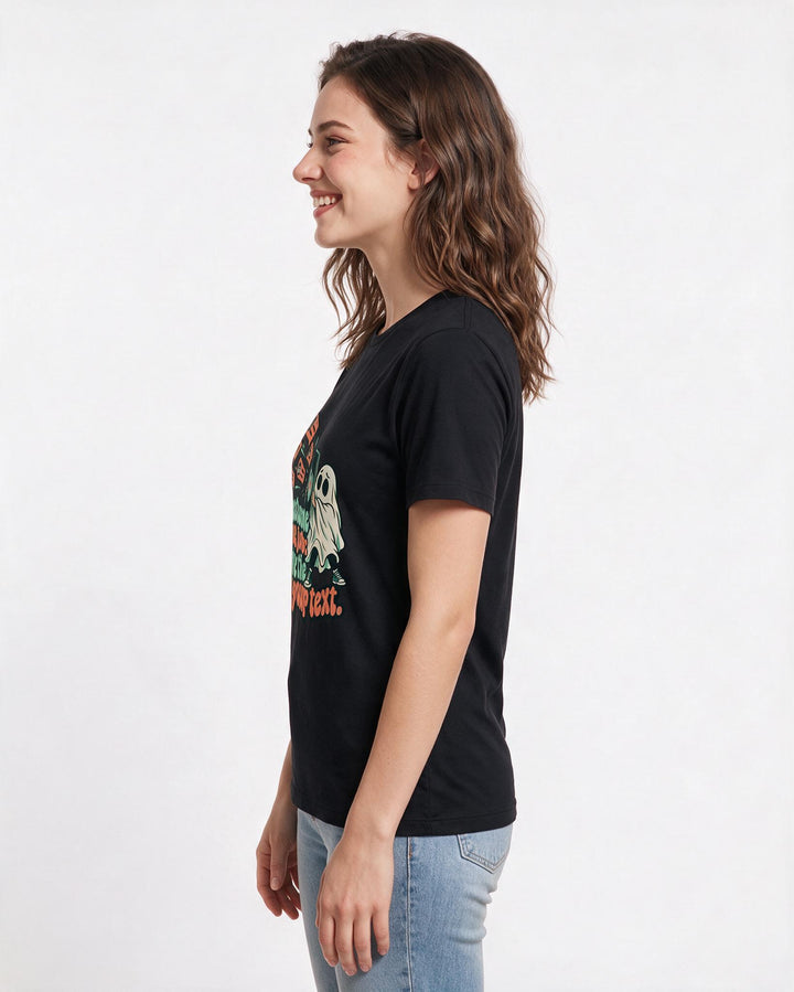 Halloween Black T-Shirt for Women – Halloween Theme Graphic Tee product image 2