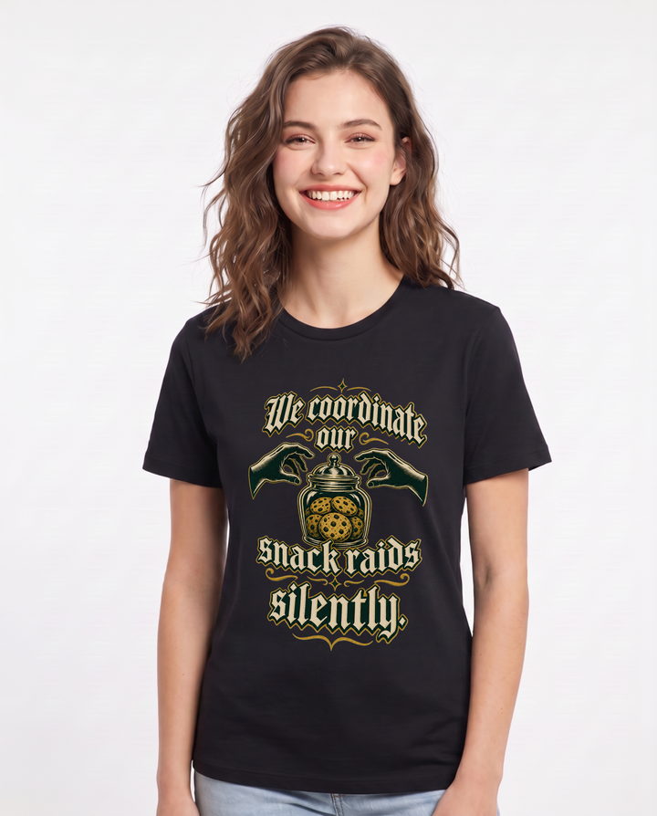 Couples Black T-Shirt for Women – Everyday Expression Graphic Tee product image 3