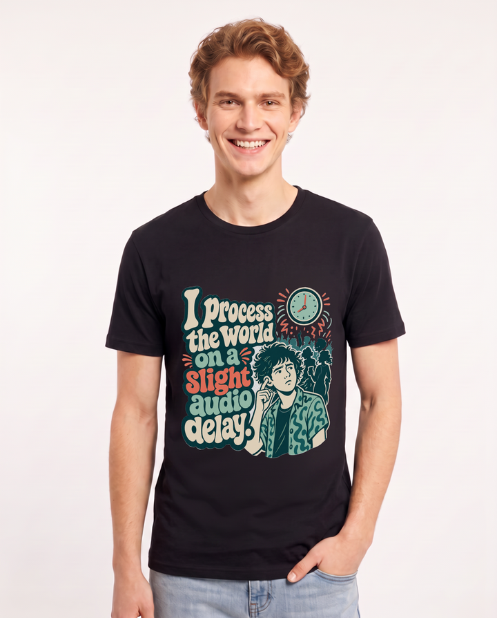 Neurodiversity Black T-Shirt for Men – Everyday Expression Graphic Tee product image 1