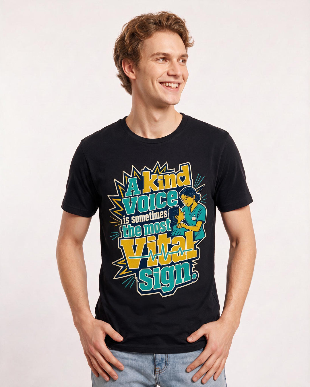 Nurse Black T-Shirt for Men – Nursing Life Graphic Tee product image 1