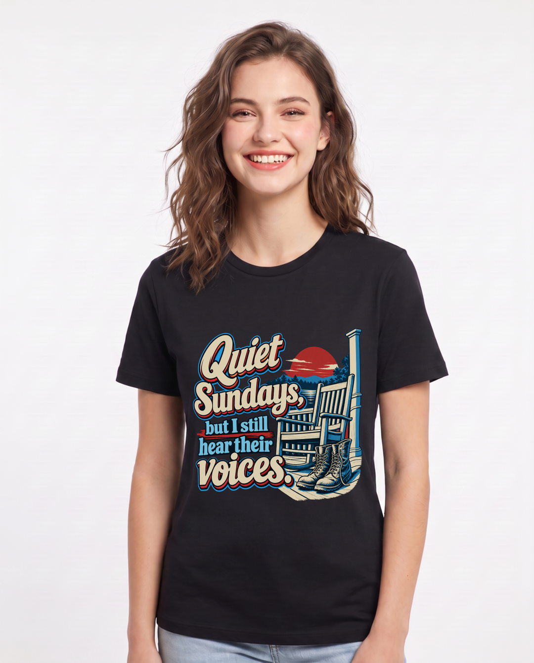 Veteran Black T-Shirt for Women – Everyday Expression Graphic Tee product image 3