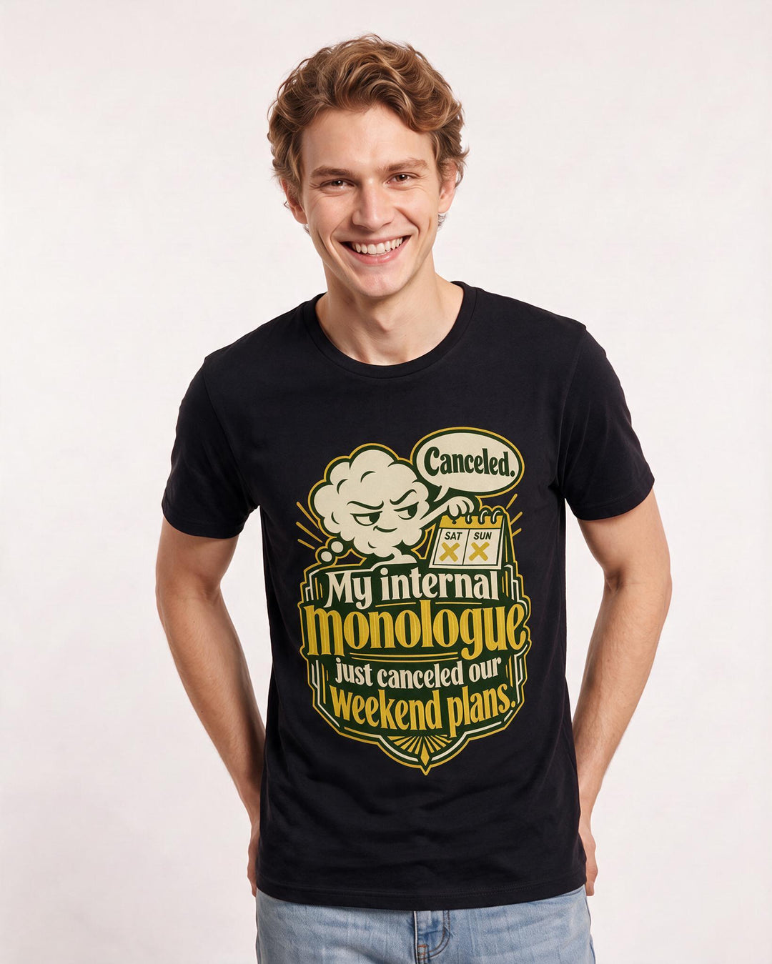 Meme Black T-Shirt for Men – Everyday Expression Graphic Tee product image 1