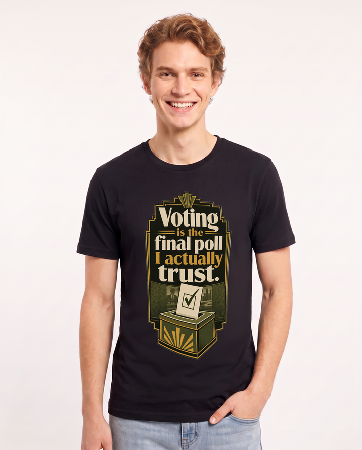 Political Statement Black T-Shirt for Men – Everyday Expression Graphic Tee product image 1