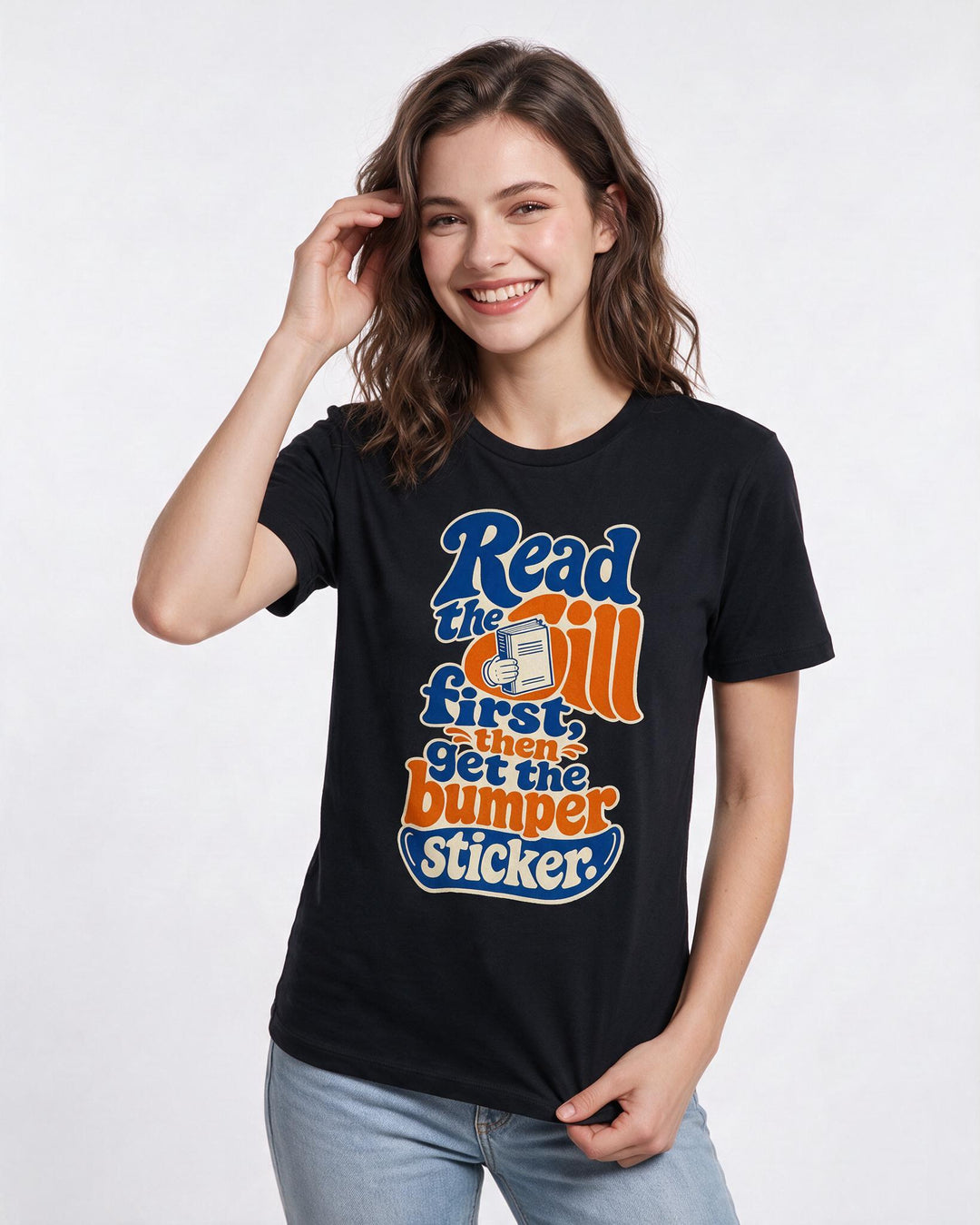 Political Statement Black T-Shirt for Women – Everyday Expression Graphic Tee product image 3