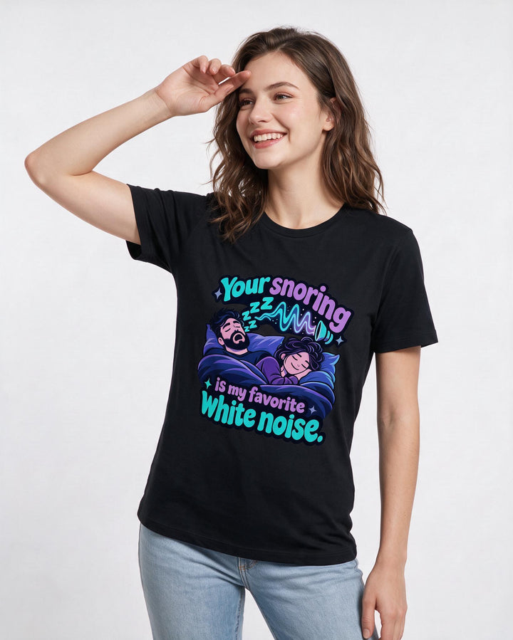Couples Black T-Shirt for Women – Everyday Expression Graphic Tee product image 1