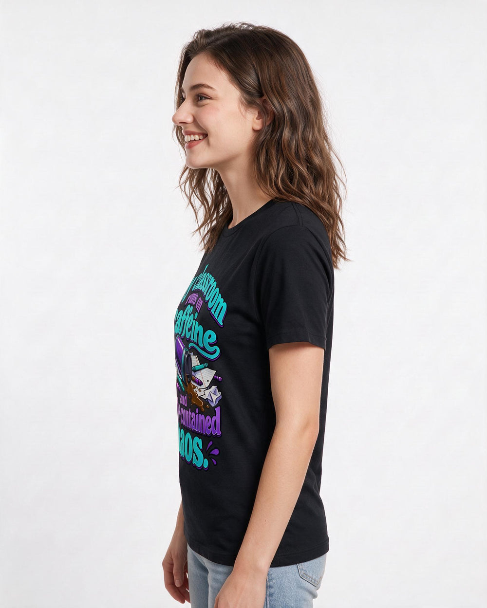 Teacher Black T-Shirt for Women – Everyday Expression Graphic Tee product image 2