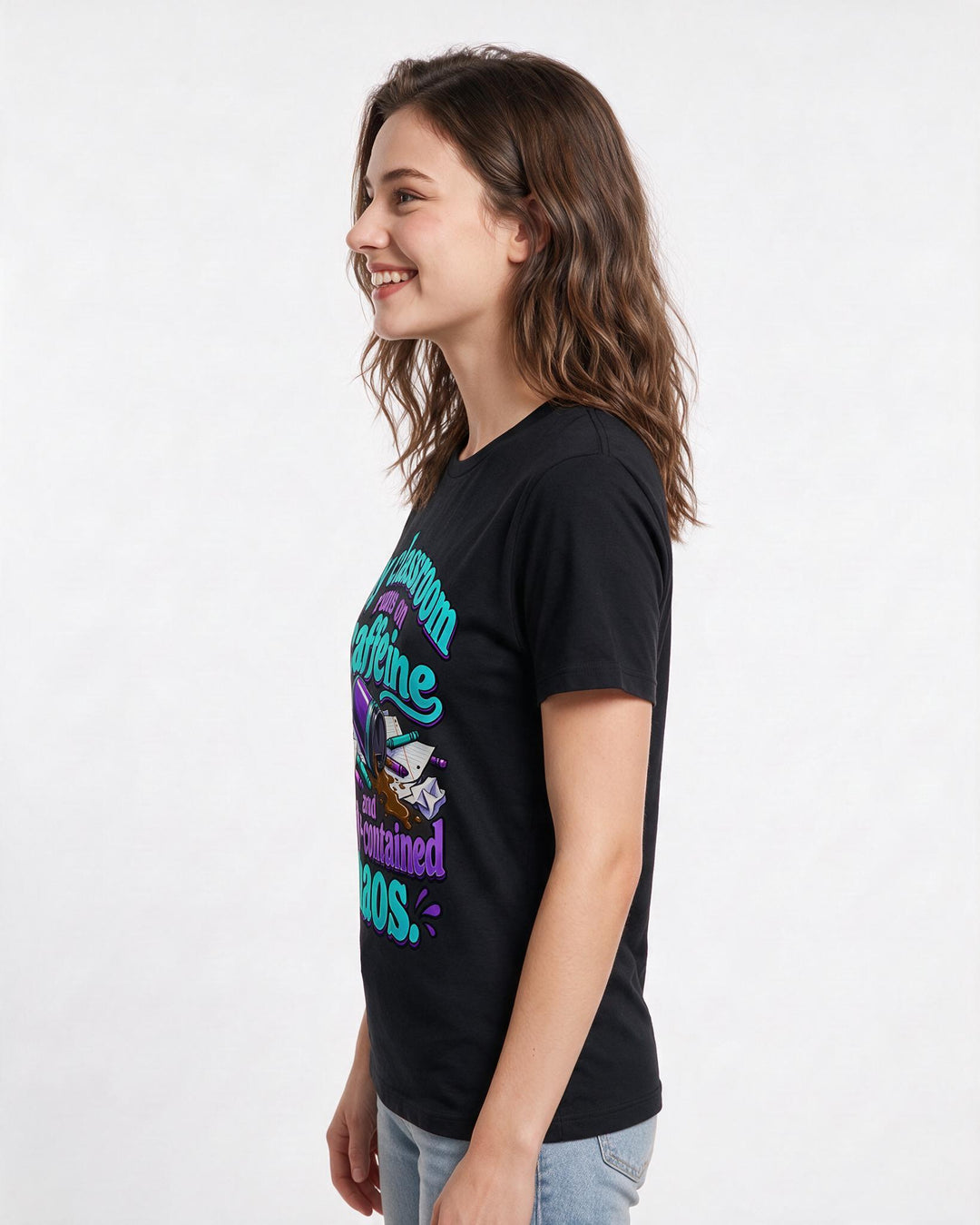 Teacher Black T-Shirt for Women – Everyday Expression Graphic Tee product image 2