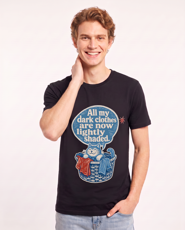 Graphic Men's Black T-Shirt - All my dark clothes are now lightly product image 3