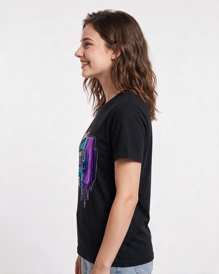 Pride Women's Black T-Shirt – My heart's default setting is loudly, product image 2