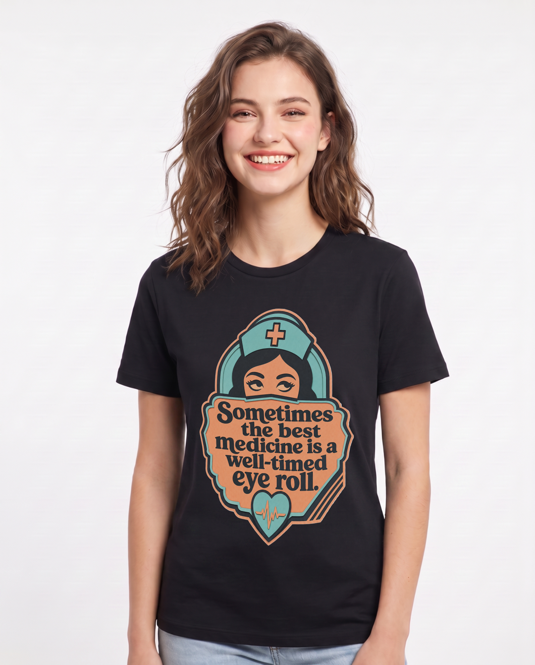 Nurse Gift Women's Black T-Shirt - Sometimes the best medicine is a product image 1