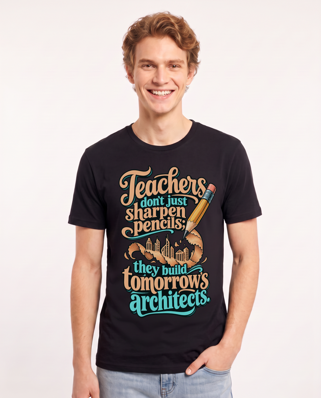 Teacher Black T-Shirt for Men – Everyday Expression Graphic Tee product image 3