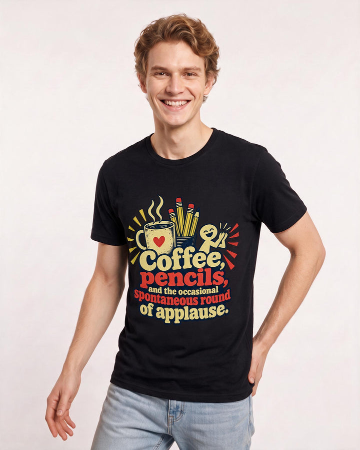 Teacher Black T-Shirt for Men – Everyday Expression Graphic Tee product image 1