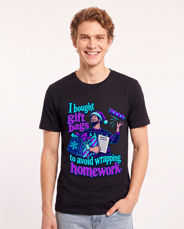 Christmas Black T-Shirt for Men – Holiday Theme Graphic Tee product image 3