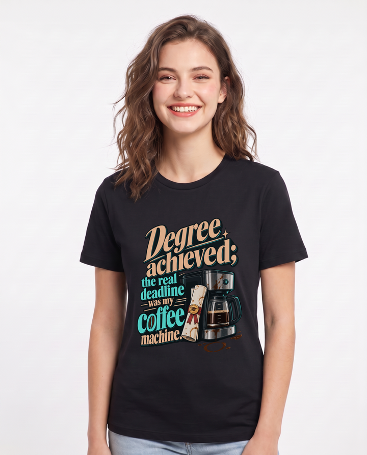 Graduation Black T-Shirt for Women – Everyday Expression Graphic Tee product image 3