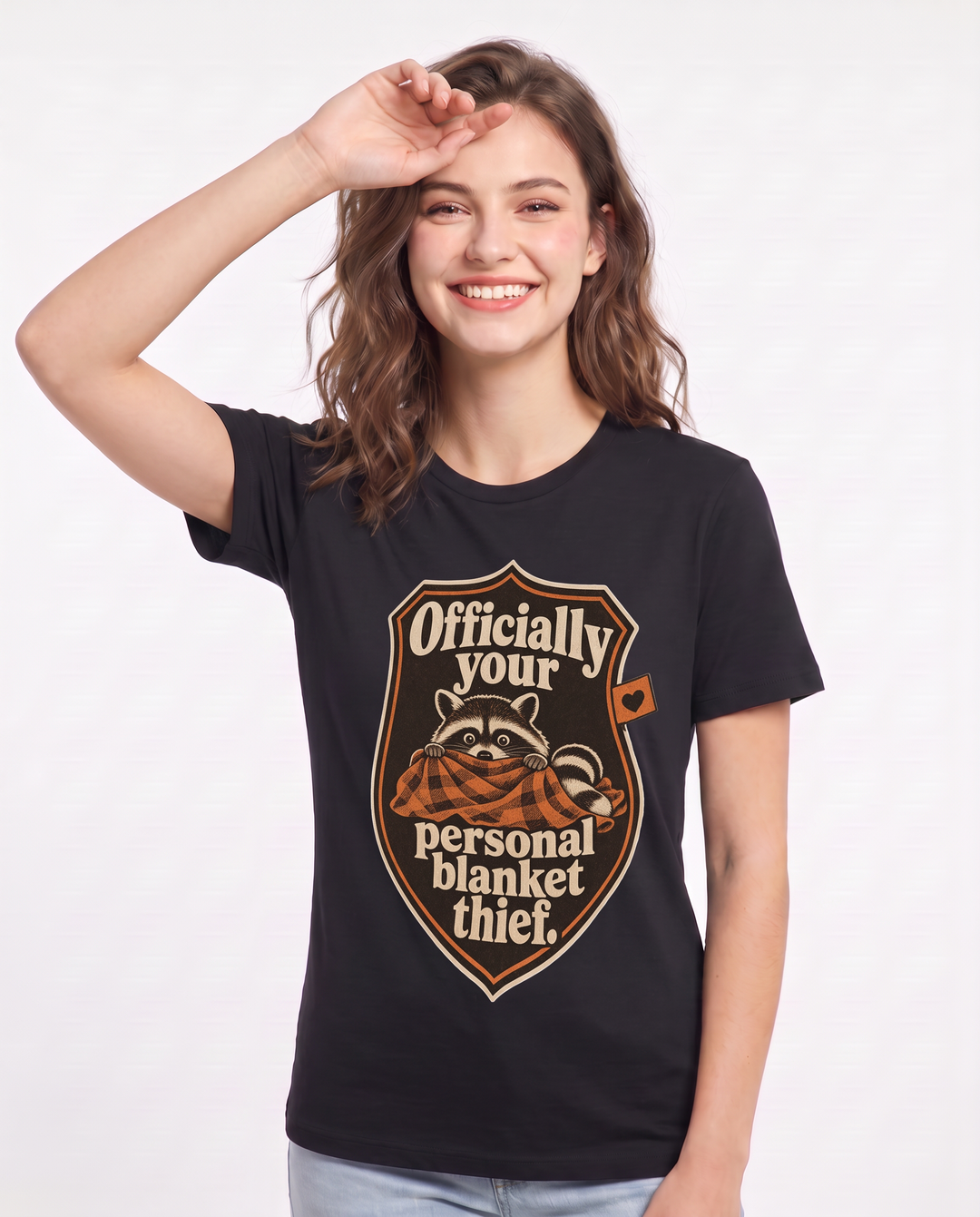 Couples Women's Black T-Shirt - Officially your personal blanket product image 3