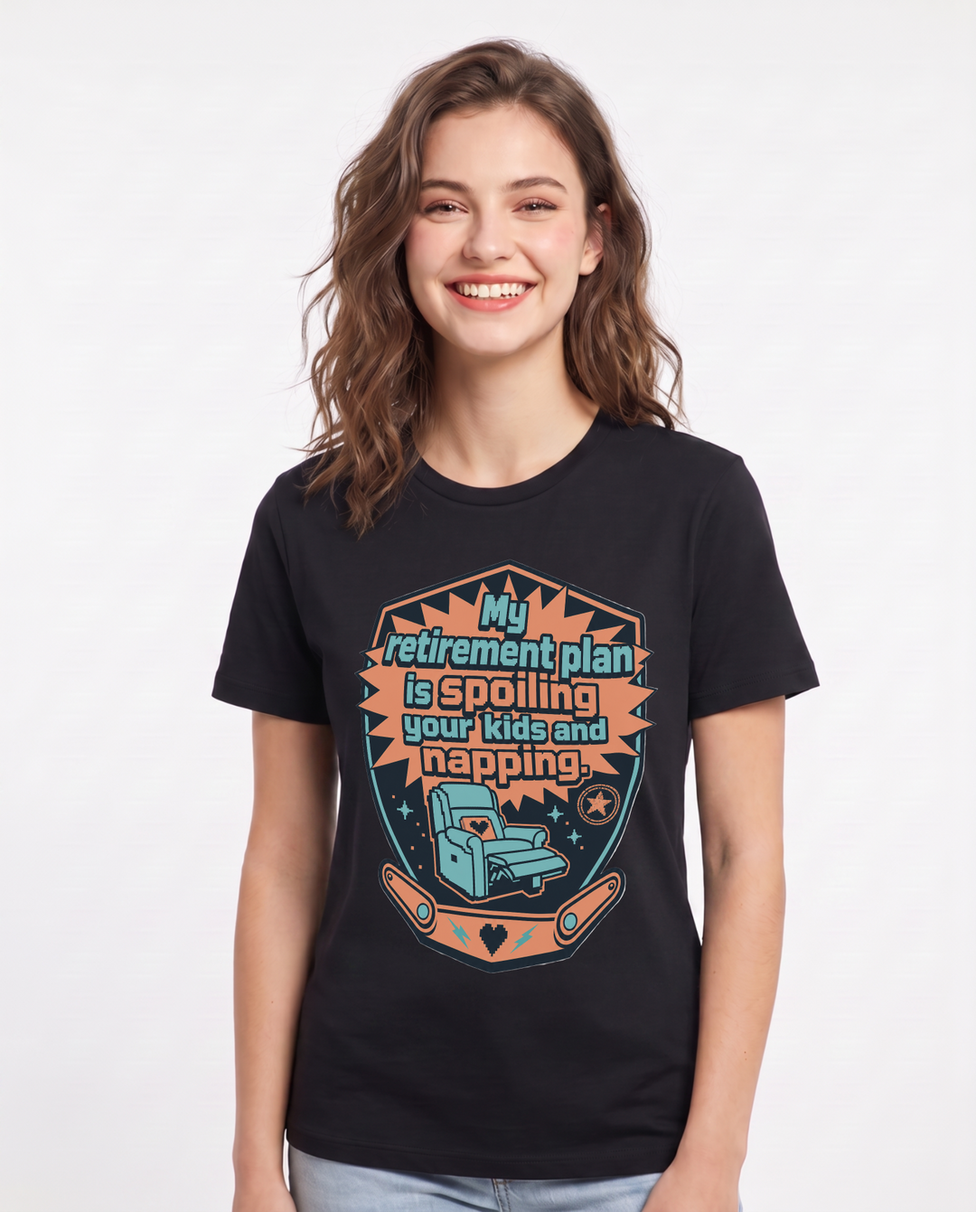 Graphic Women's Black T-Shirt - My retirement plan is spoiling your product image 1