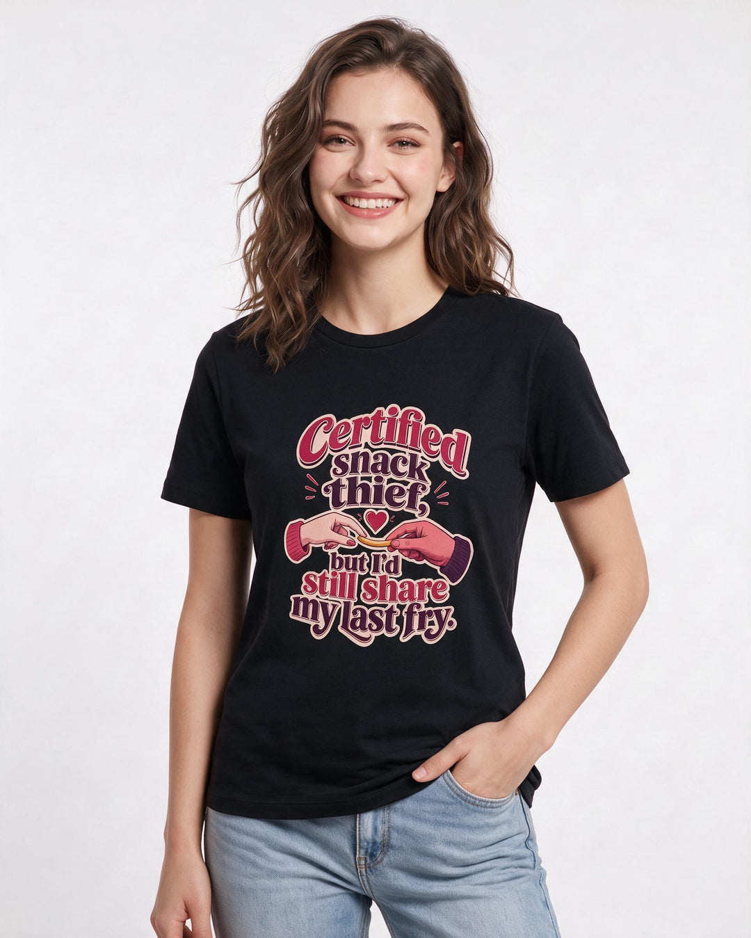 Couples Black T-Shirt for Women – Everyday Expression Graphic Tee product image 1