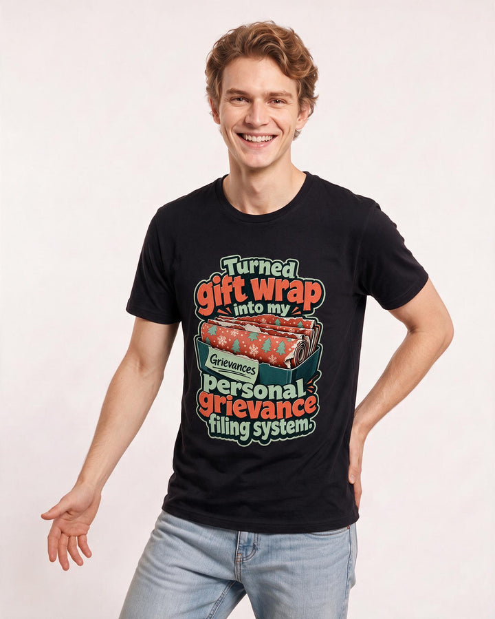 Christmas Black T-Shirt for Men – Holiday Theme Graphic Tee product image 1