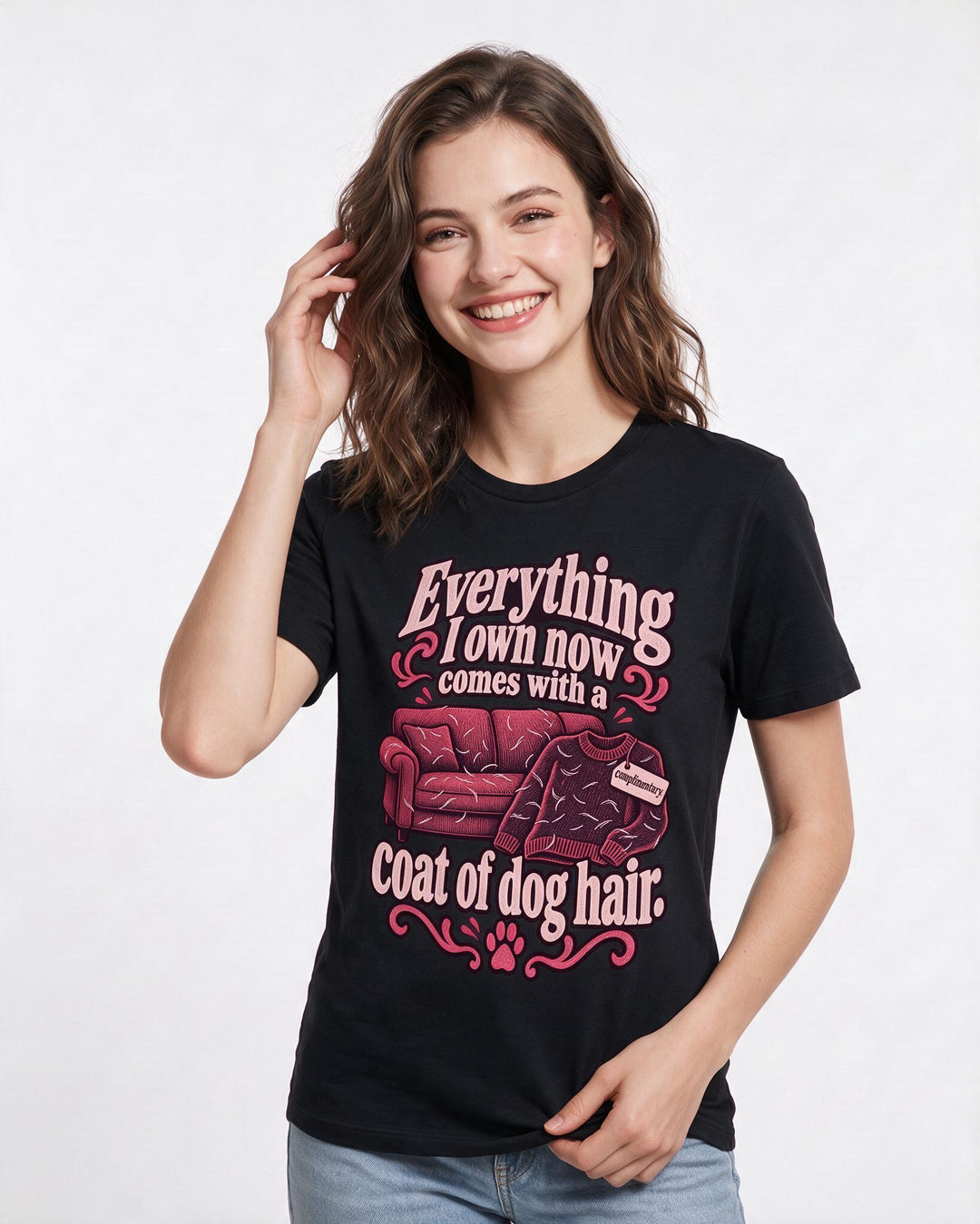 Cat Lover Black T-Shirt for Women – Everyday Expression Graphic Tee product image 1