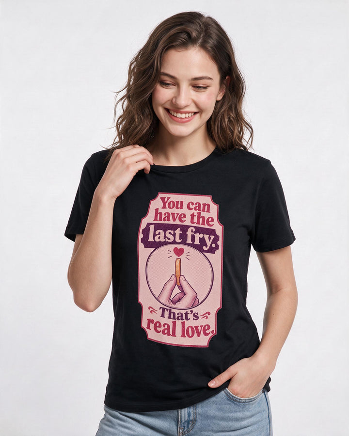 Couples Black T-Shirt for Women – Everyday Expression Graphic Tee product image 1