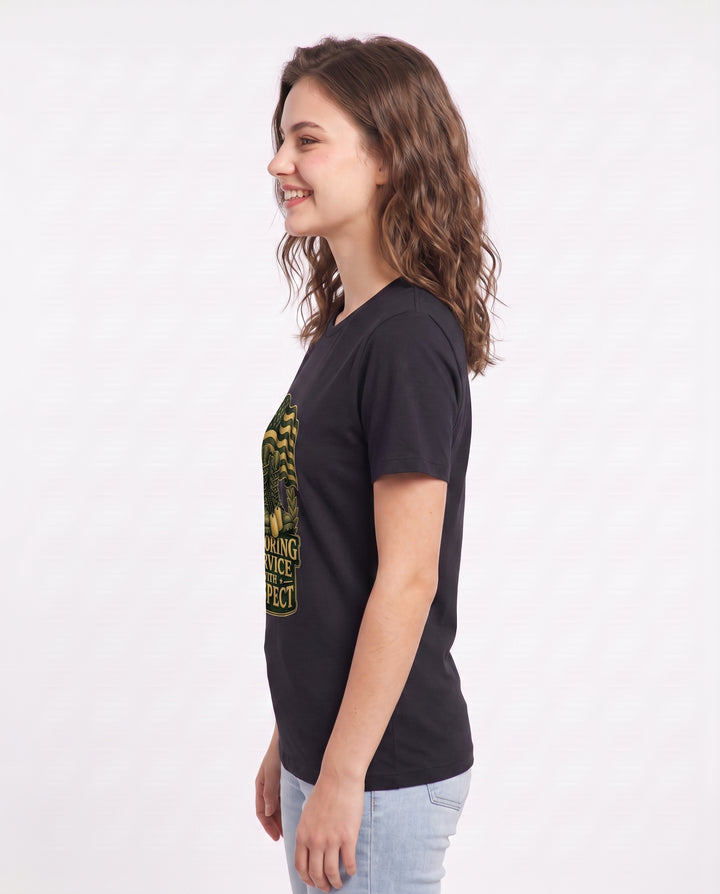 Honoring Service with Respect Women's Black T-Shirt product image 3