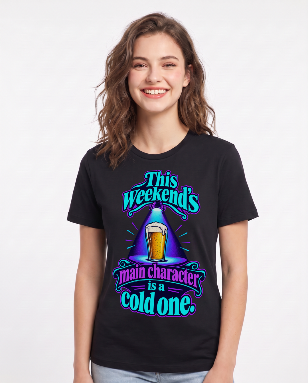 Beer Black T-Shirt for Women – Everyday Expression Graphic Tee product image 3