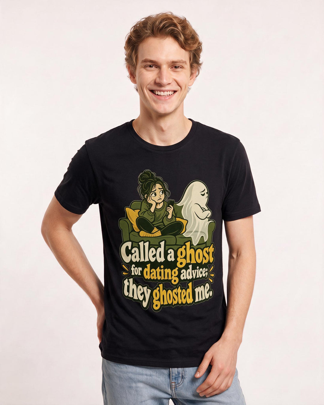 Halloween Black T-Shirt for Men – Halloween Theme Graphic Tee product image 1