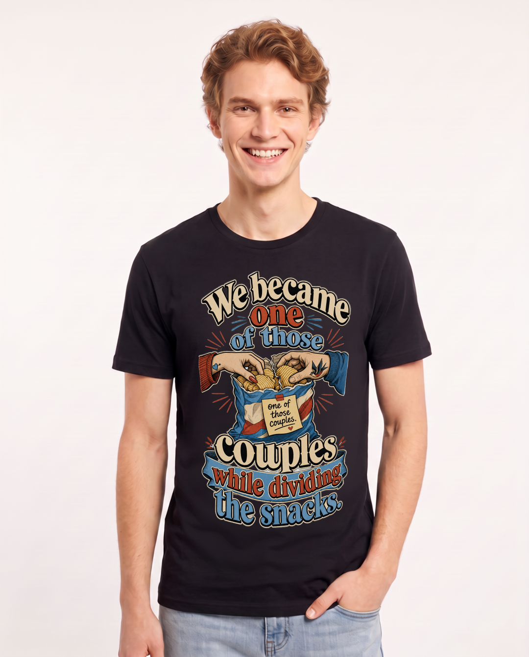 Couples Black T-Shirt for Men – Everyday Expression Graphic Tee product image 3