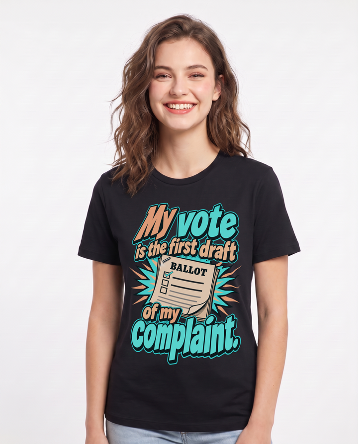 Political Statement Black T-Shirt for Women – Everyday Expression Graphic Tee product image 3