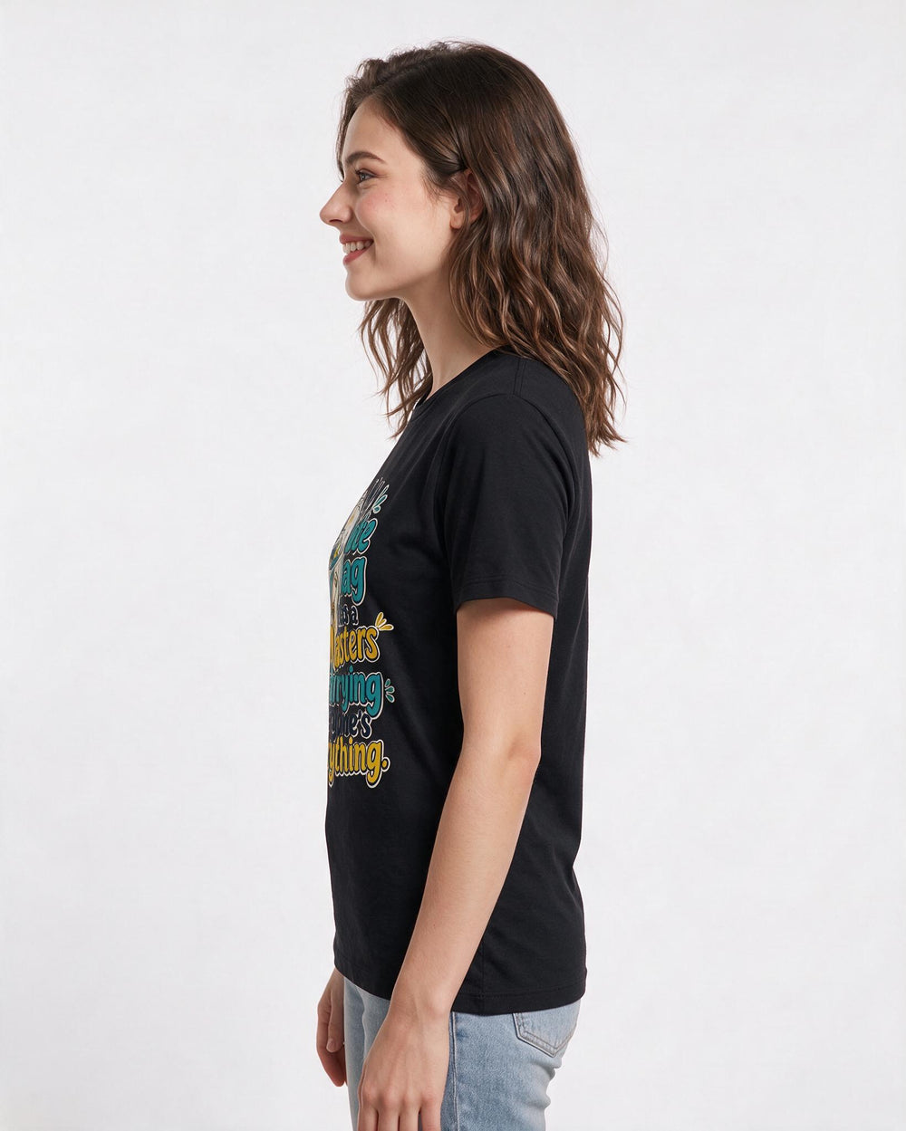 Teacher Black T-Shirt for Women – Everyday Expression Graphic Tee product image 2