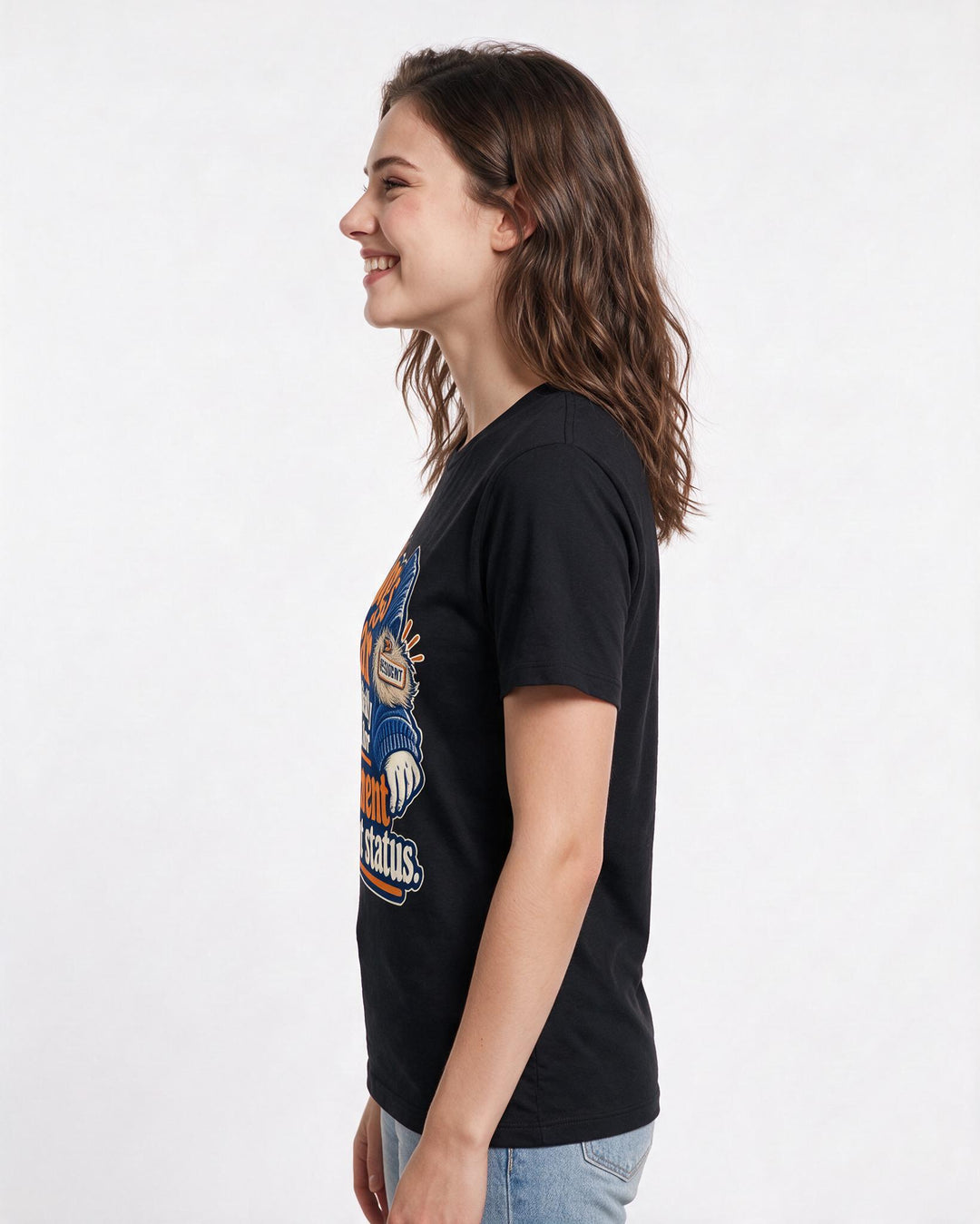 Cat Lover Black T-Shirt for Women – Everyday Expression Graphic Tee product image 2