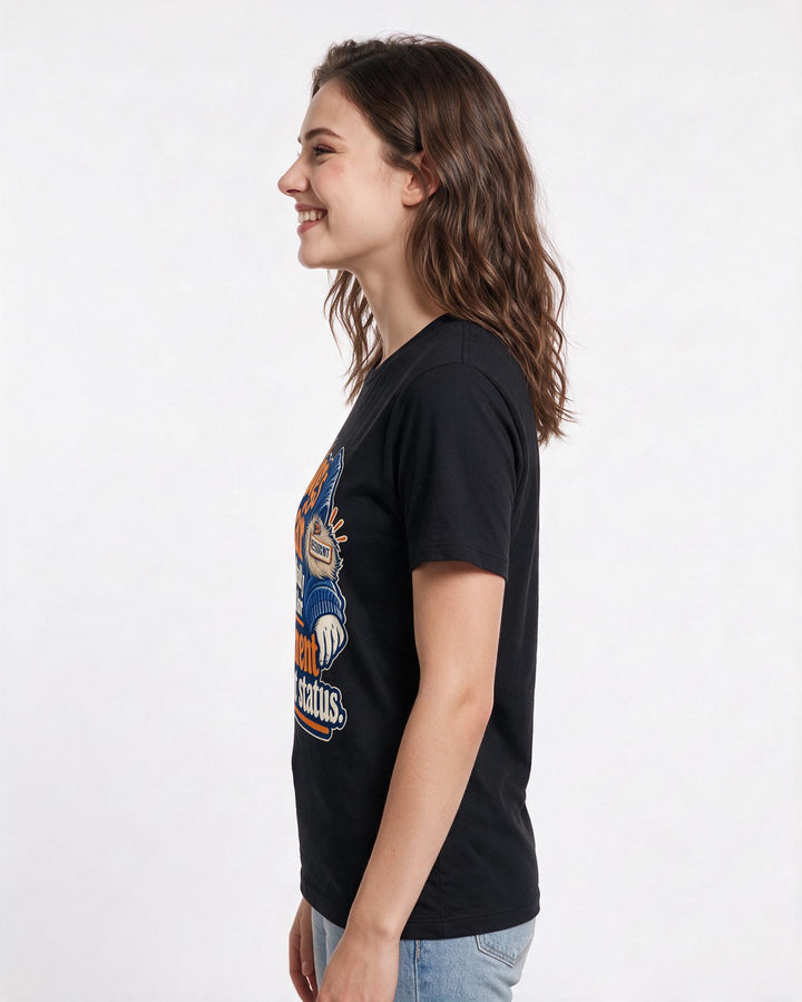 Cat Lover Black T-Shirt for Women – Everyday Expression Graphic Tee product image 2