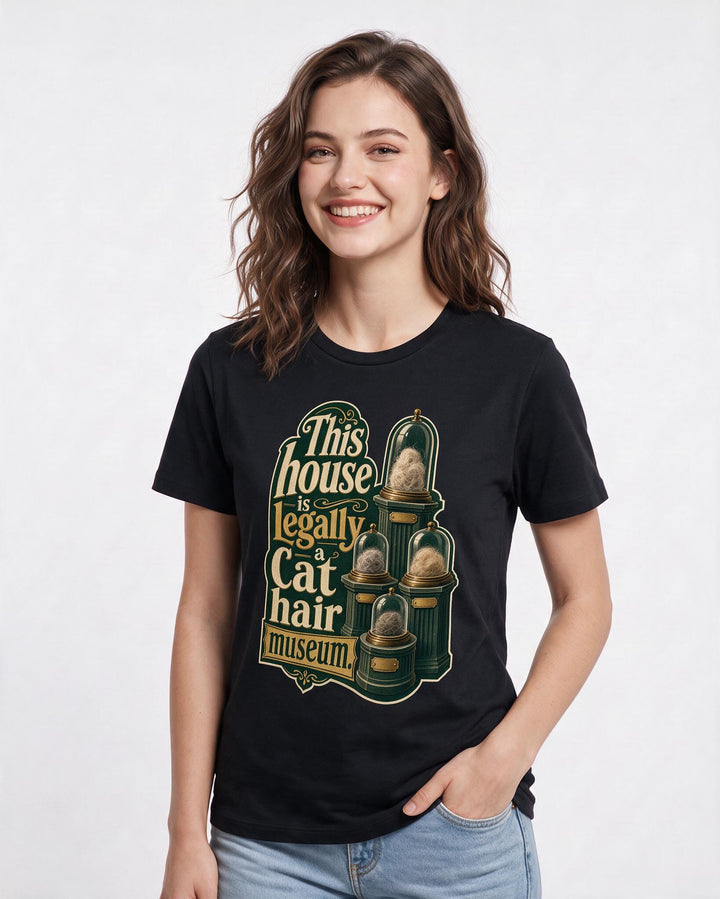 Cat Lover Black T-Shirt for Women – Everyday Expression Graphic Tee product image 1