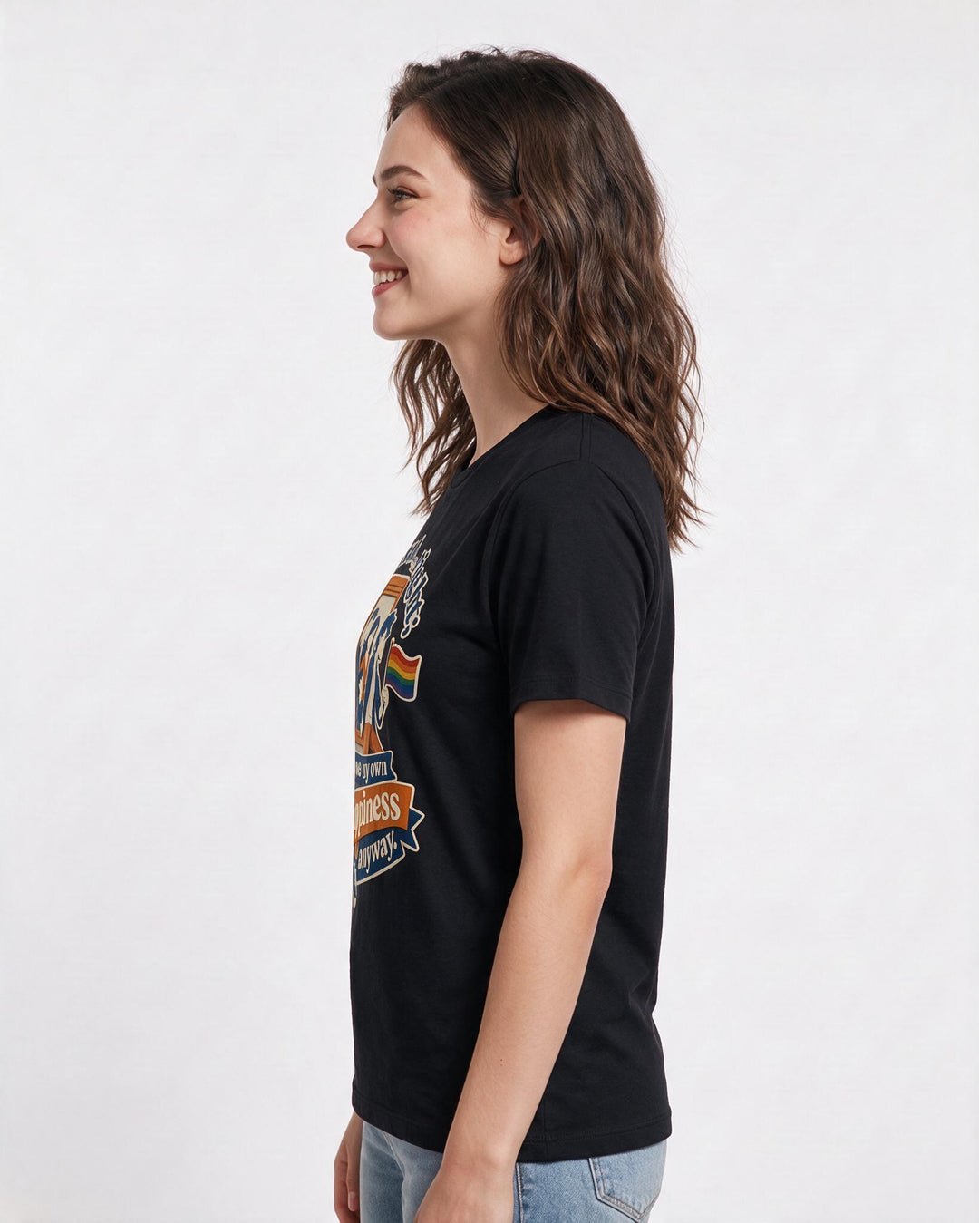 Pride Black T-Shirt for Women – Everyday Expression Graphic Tee product image 2