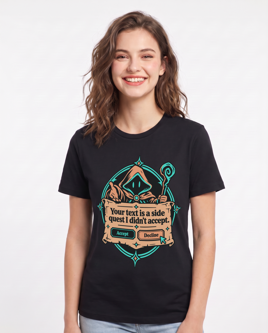 Gaming Black T-Shirt for Women – Game Night Graphic Tee product image 3