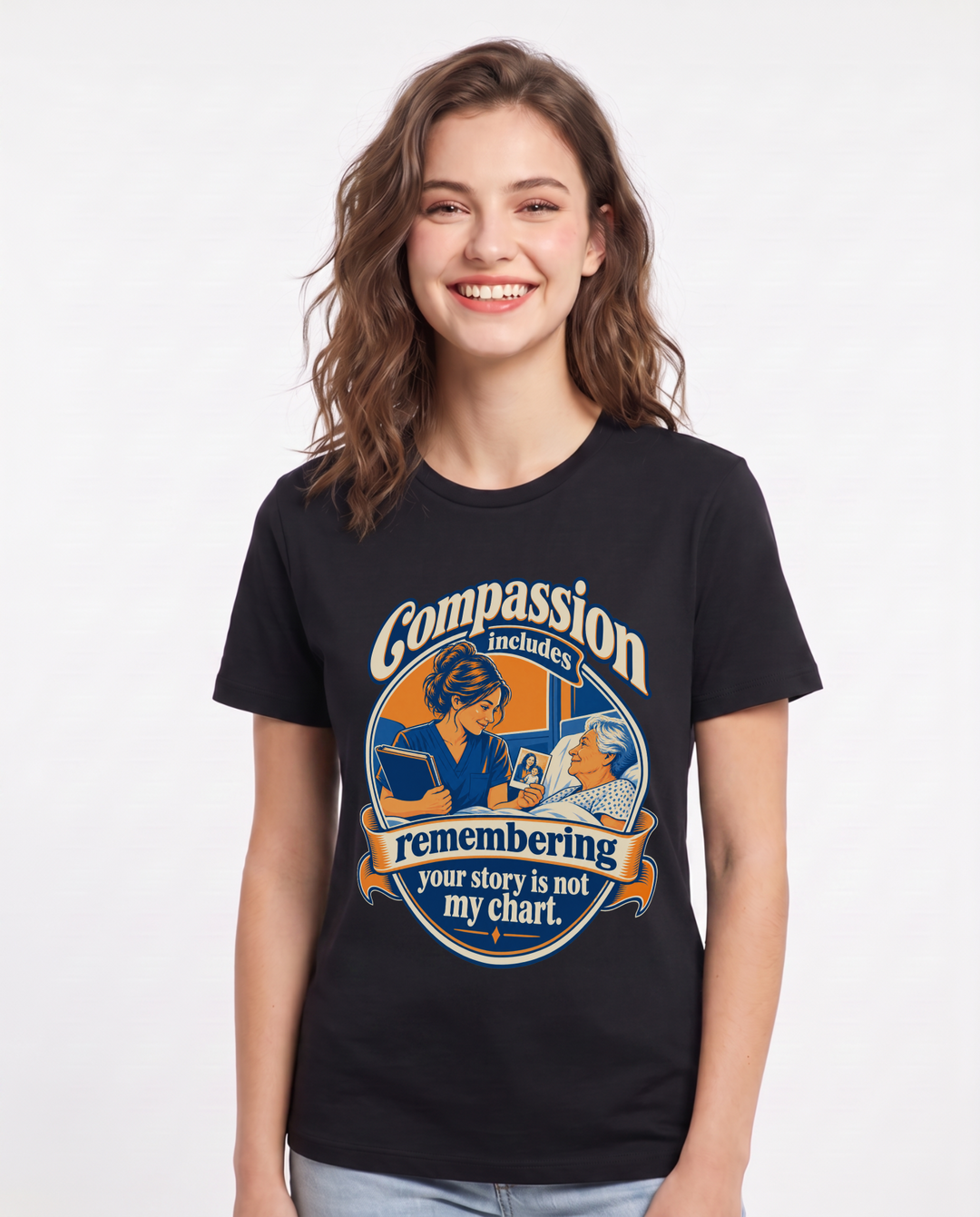 Nurse Black T-Shirt for Women – Nursing Life Graphic Tee product image 3