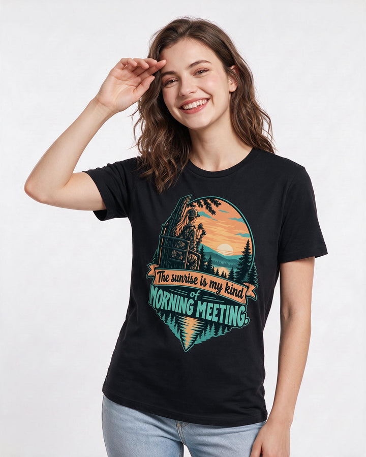 Hunting Black T-Shirt for Women – Everyday Expression Graphic Tee product image 1