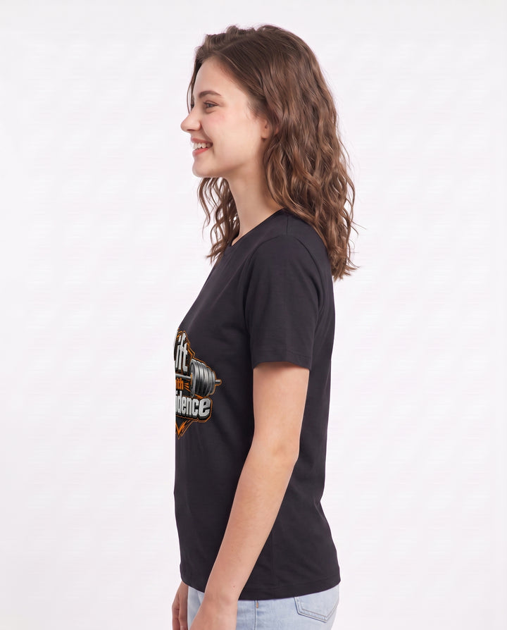 Lift with Confidence Women's Black T-Shirt product image 3