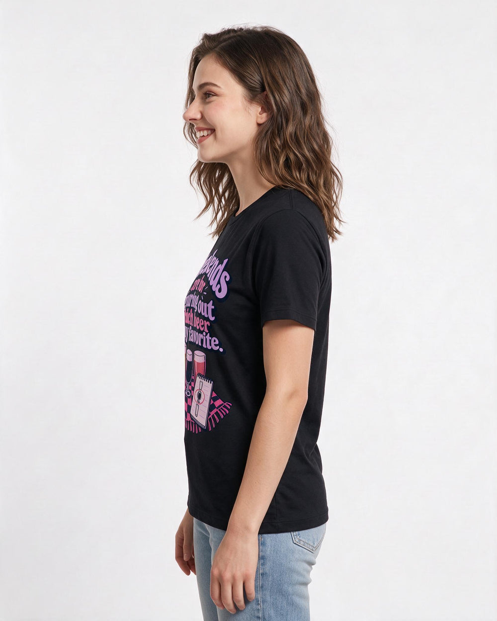 Beer Black T-Shirt for Women – Everyday Expression Graphic Tee product image 2